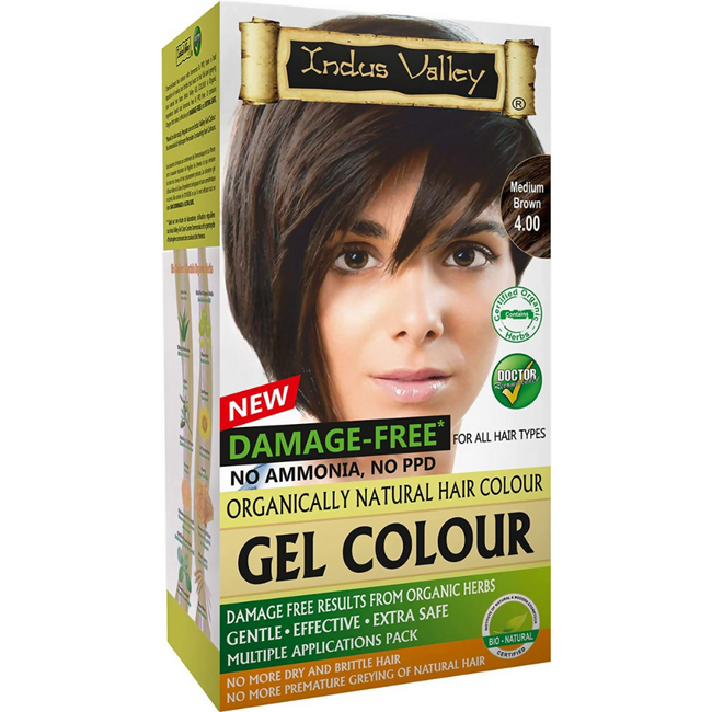 Indus Valley Damage-Free Gel Hair Color- Medium Brown Hover Image