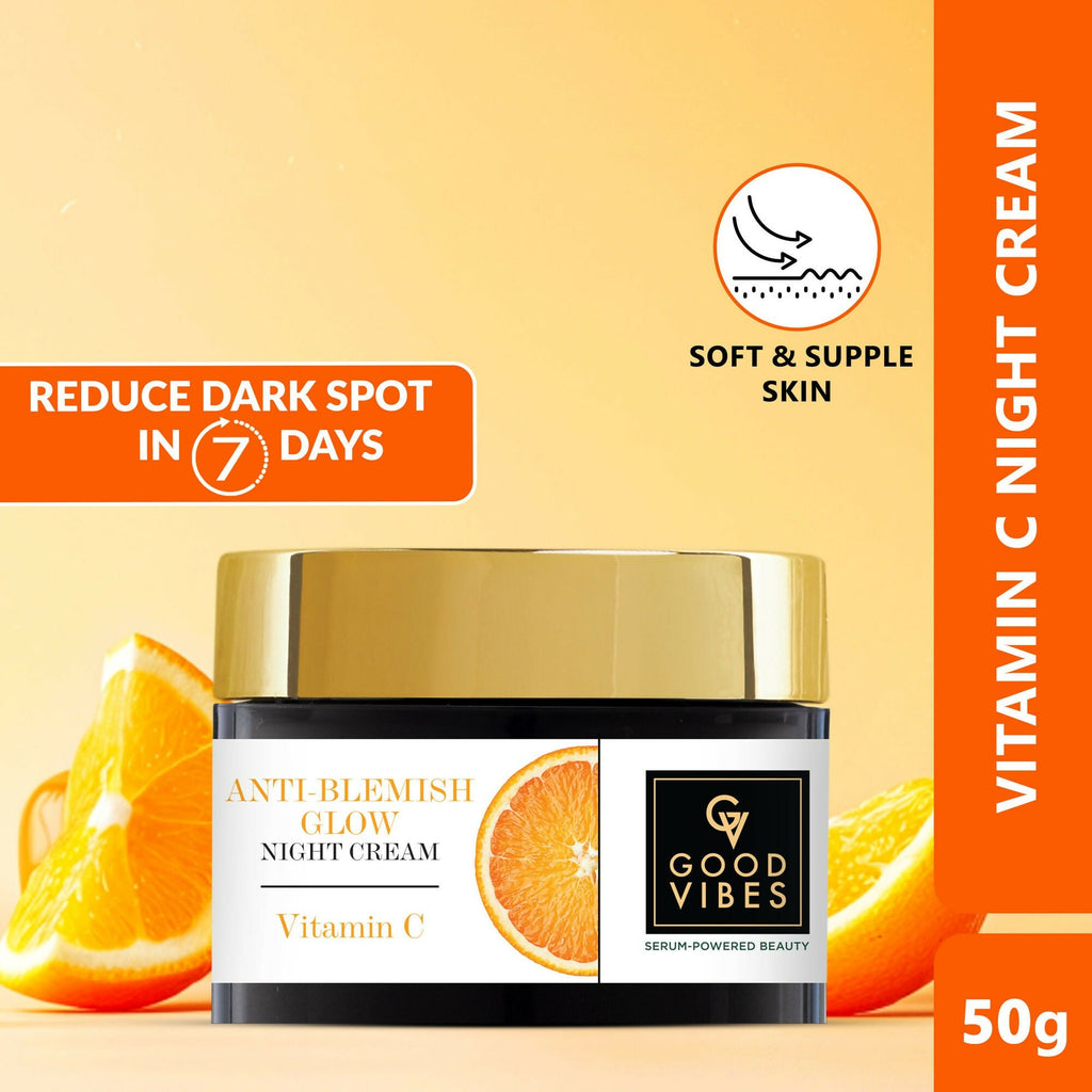 Good Vibes Anti-Blemish Vitamin C Glow Night Cream - Spotless, Brightening, Depigmentation, Reduces dark spot