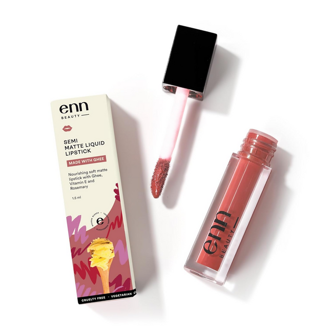 Enn Semi Matte Red Liquid Lipstick - Dusty Mauve Main Image