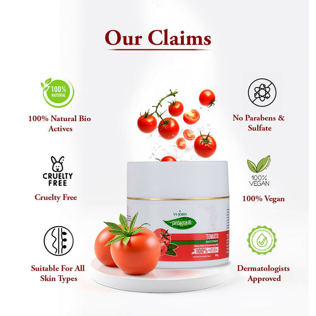VI-JOHN Prakritik Tomato Face Pack Removes Tanning & Dead Cells Made With 100% Natural Bio Actives Main Image