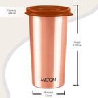 Milton Copper Drinking Water Tumbler with Lid - 480ml