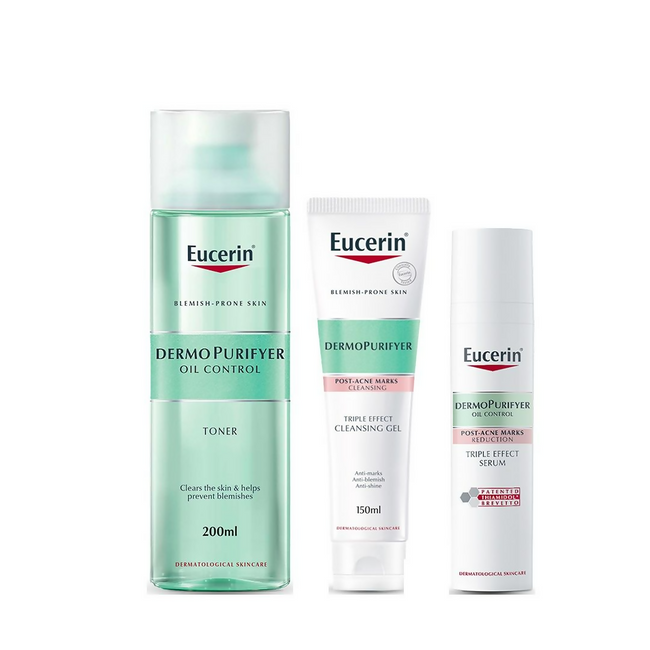 Eucerin Dermopurifyer Toner Cleansing Gel & Serum Combo Hover Image