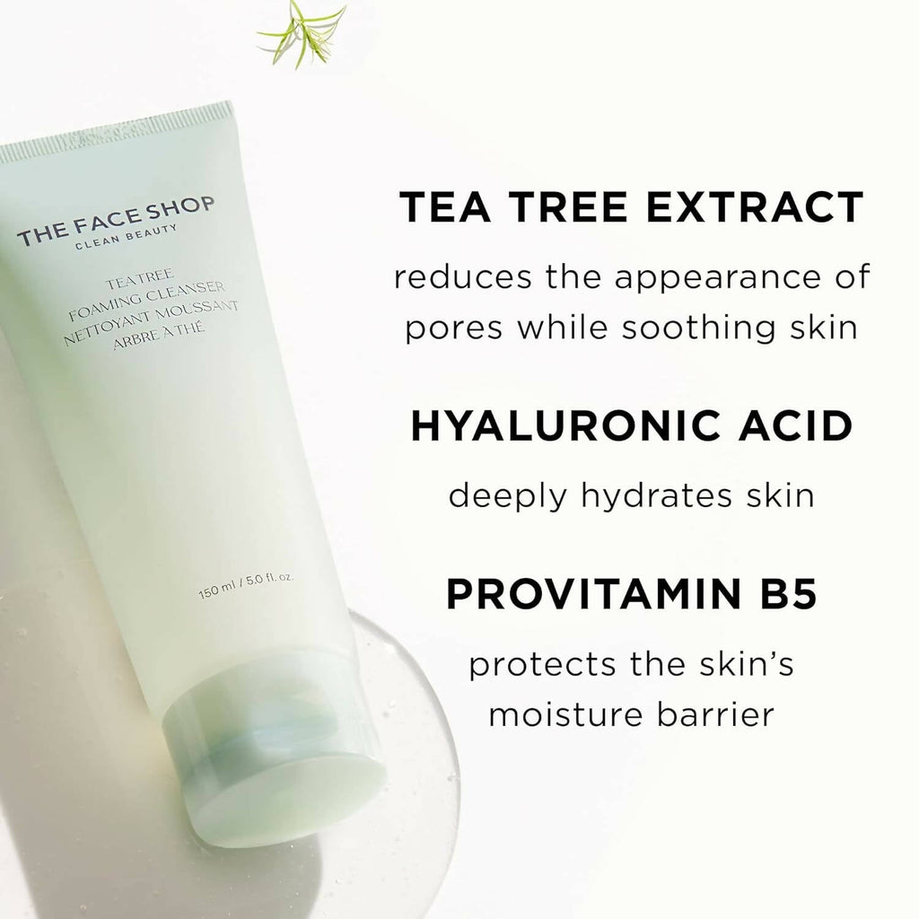 The Face Shop Tea Tree Pore Clarifying Gel Cleanser - Korean Skincare