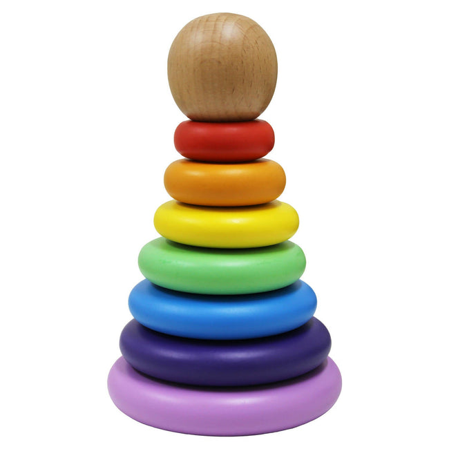 Matoyi Rainbow Colored Ring Stacker Toy For Kids Hover Image