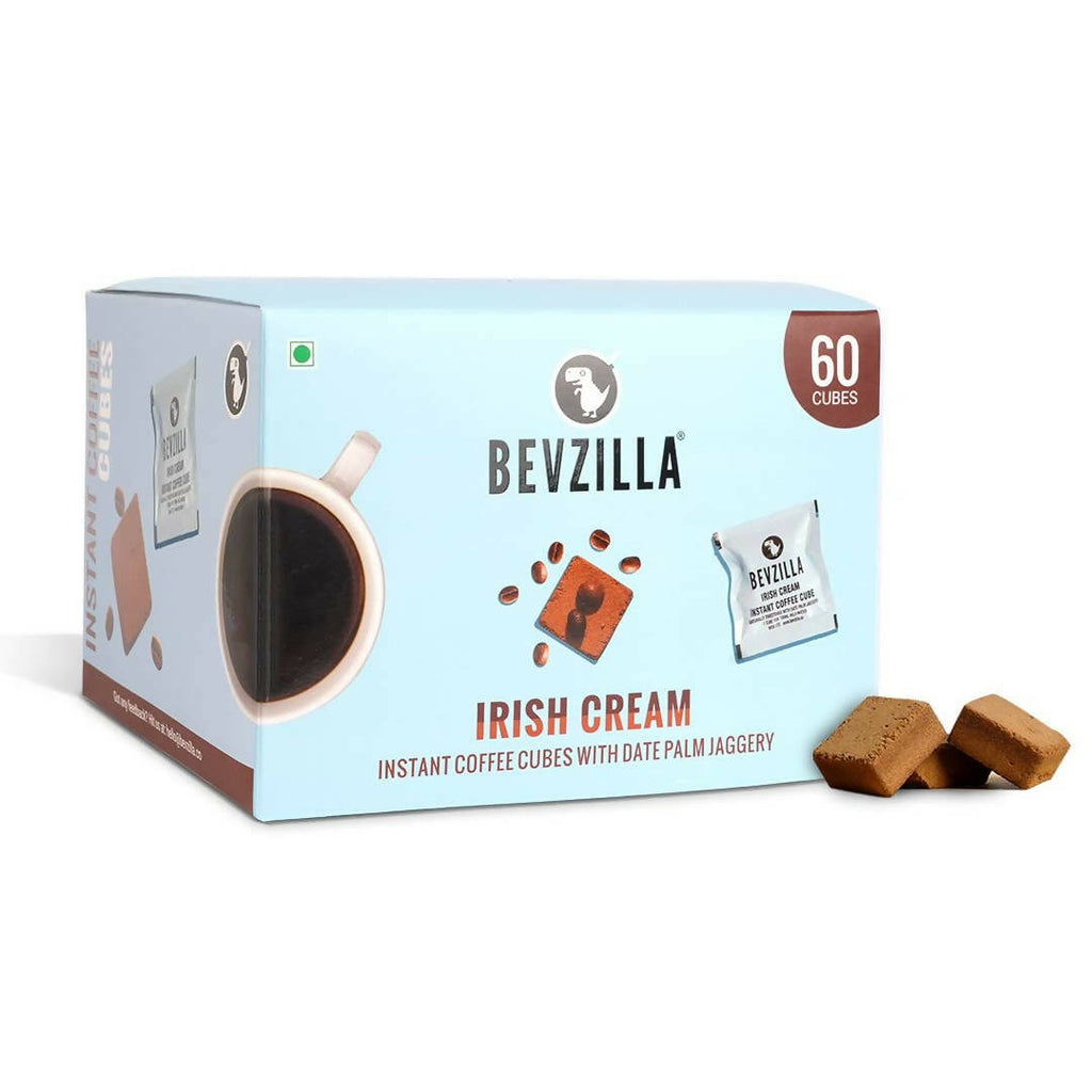 Bevzilla Instant Coffee Cubes Pack with Organic Date Palm Jaggery - Irish Cream