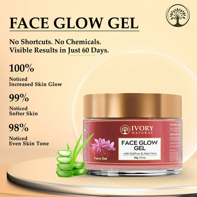 Ivory Natural Face Glow Gel For Instant Glow And Timeless Radiance, Achieve Glowing And Shiny Face Main Image