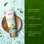 WOW Skin Science Neem & Hyaluronic Acid Pimple Care Face Scrub For Anti-Bacterial, Unclogs Pores