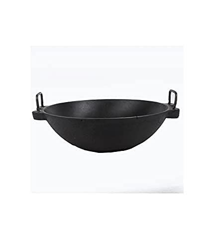 Elles Cast Iron Kadai Large Size 10 Inch (Perfect for 4 Member Family)