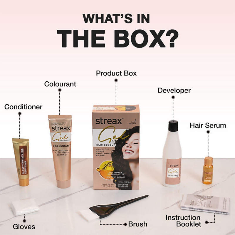 Streax Gel No Ammonia 100% Grey Coverage Hair Color - Burgundy