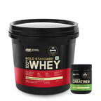 Optimum Nutrition Gold Standard 100% Whey Protein Powder (Vanilla Ice Cream) 4kg & Micronized Creatine Powder (Unflavoured) 100gm