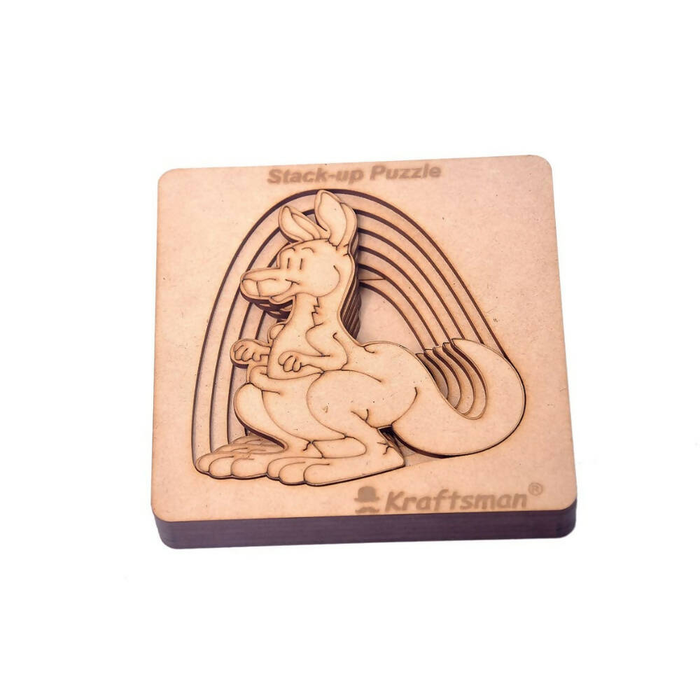 Kraftsman Stack up Puzzles/ Layered Puzzle Kangaroo Shape for Kids | Color Kit Included | 6 Pieces Puzzle