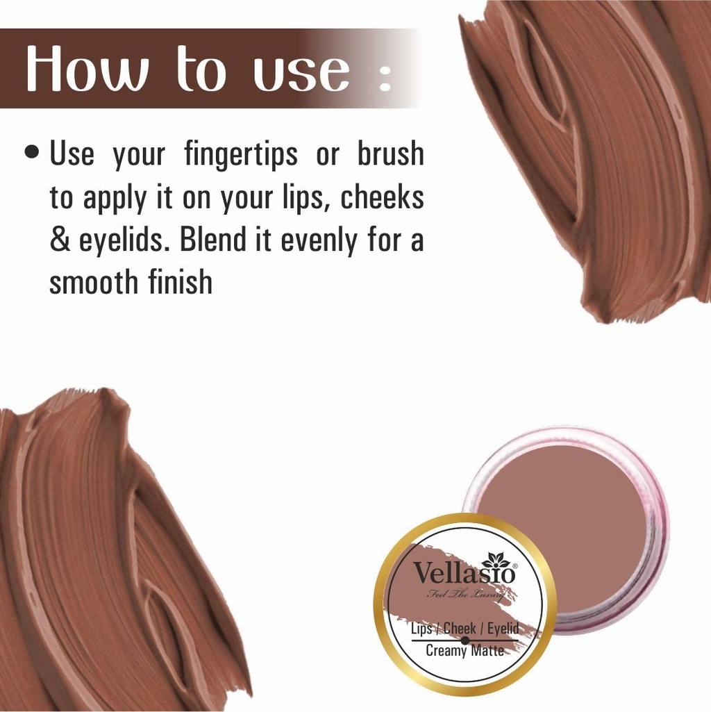 Vellasio Vegan Lip and cheek tint - Nude brown