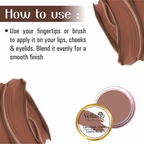 Vellasio Vegan Lip and cheek tint - Nude brown