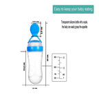 Goodmunchkins Silicone Spoon Food Feeder Silicone Bottle for Babies-Blue