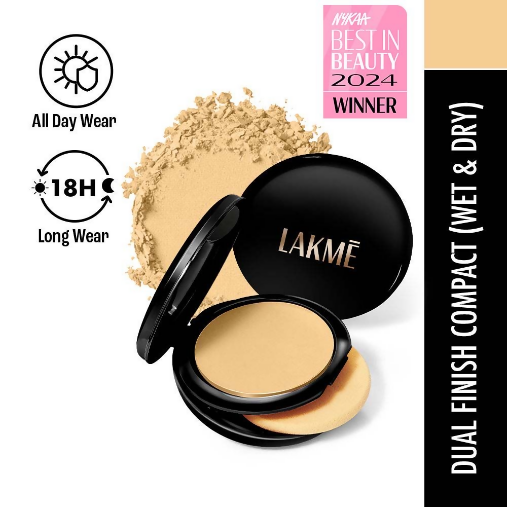 Lakme Xtraordin-Airy Compact, 2 In 1 Compact + Foundation, Lightweight, SPF17 - 04 Golden Light