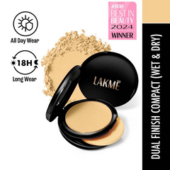 Lakme Xtraordin-Airy Compact, 2 In 1 Compact + Foundation, Lightweight, SPF17 - 04 Golden Light