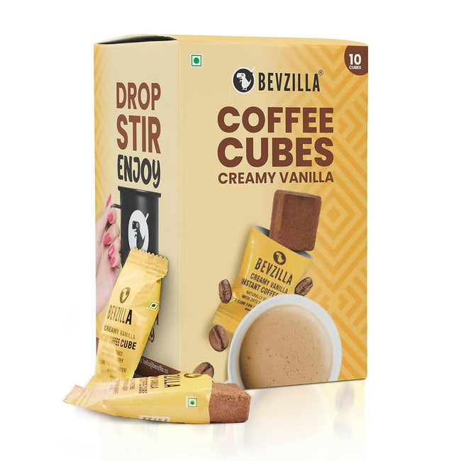 Bevzilla Instant Coffee Cubes Pack with Organic Date Palm Jaggery - Creamy Vanilla Hover Image