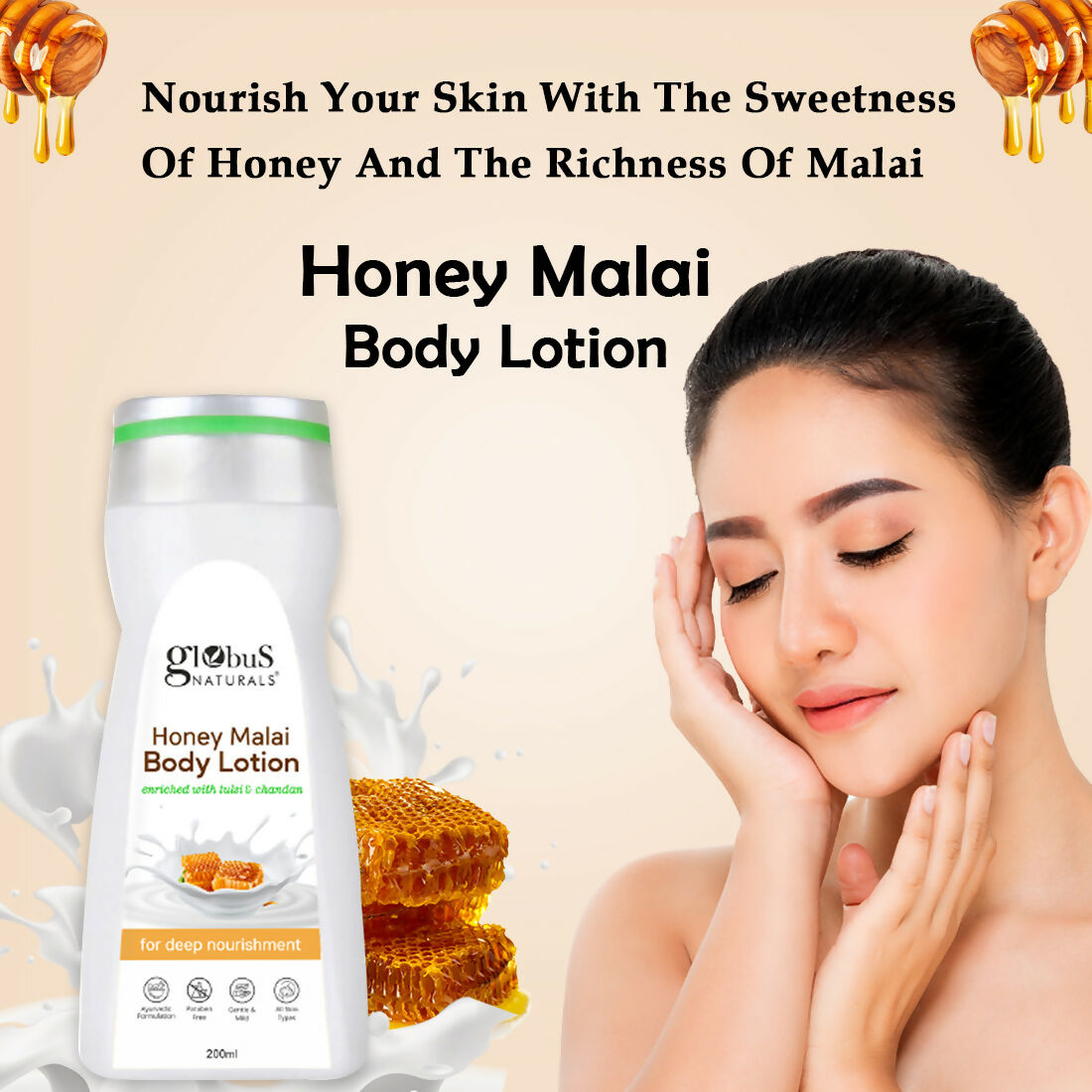 Globus Naturals Honey Malai Body Lotion
