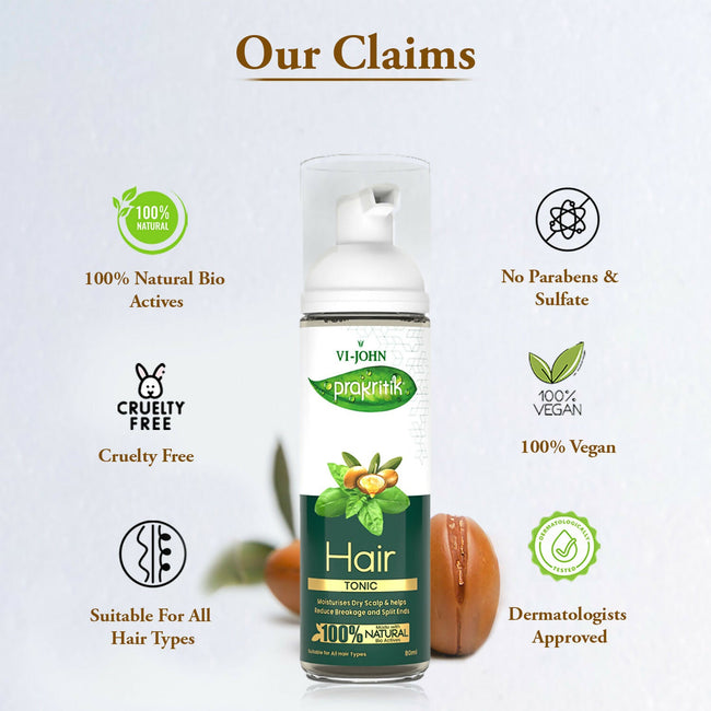 VI-JOHN Prakritik Hair Growth Tonic Prevents greying & dullness Made with 100% Natural Bio Actives Main Image