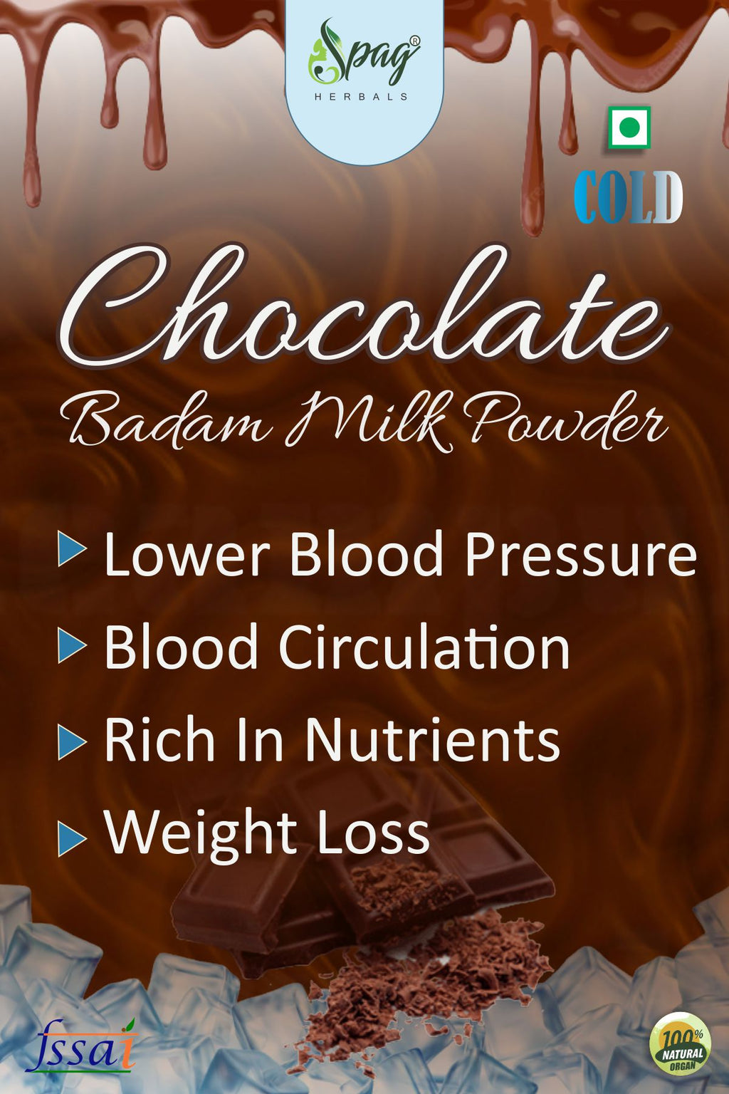 Spag Herbals Cold Instant Chocolate Badam Health Drink