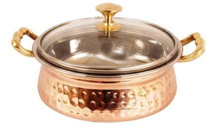 Handmade Steel Copper Casserole with Lid Hover Image