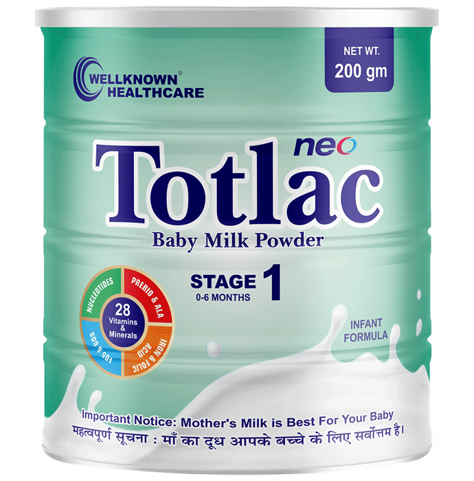Wellknown Healthcare Totlac-Neo Baby Milk Powder Stage 1 Upto 6 Months