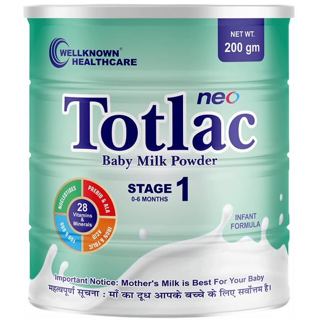 Wellknown Healthcare Totlac-Neo Baby Milk Powder Stage 1 Upto 6 Months Hover Image