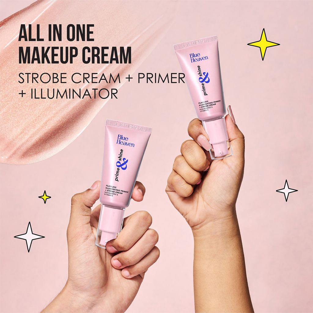 Blue Heaven Prime & Shine Flawless lluminating Primer & Strobe Cream - Silver Pink