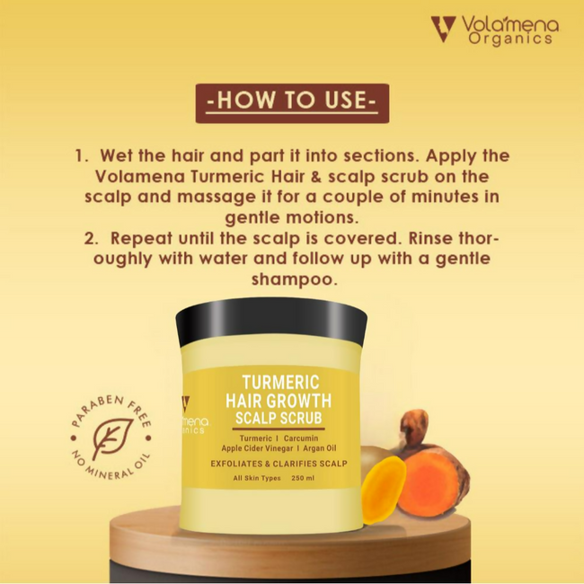 Volamena Organics Turmeric Hair Growth Scalp Scrub Main Image
