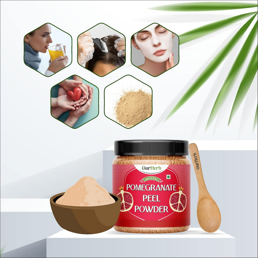 OurHerb Natural & Organic Pomegranate Peel Powder For Skin Care & Hair Care