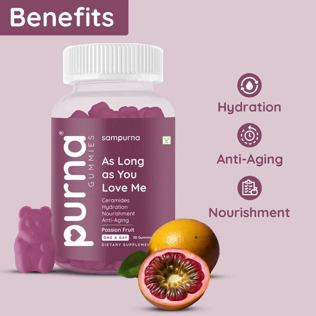 Purna As Long As You Love Me Ceramides Gummies - Passion Fruit Main Image