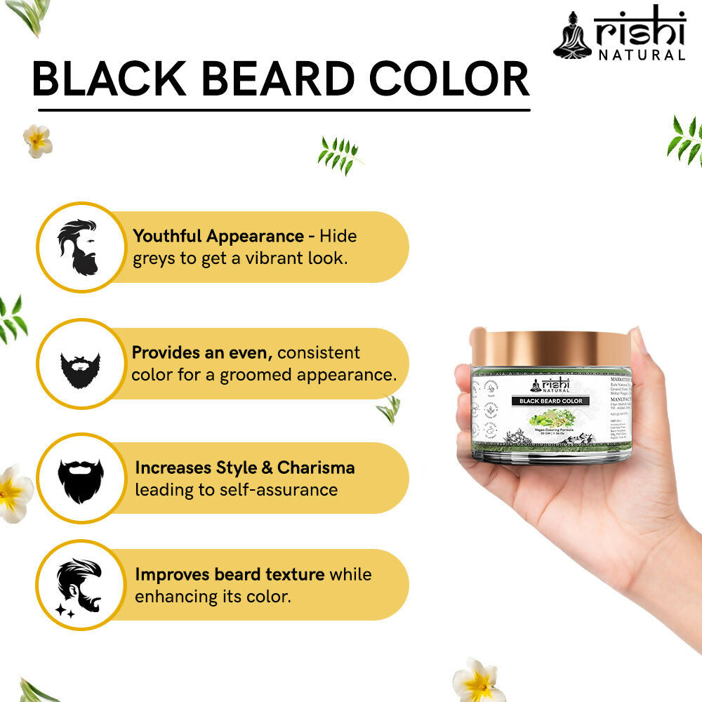 Rishi Natural Beard Black Color