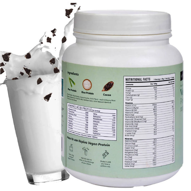 Kapiva Ayurveda Vegan Protein Post-Workout Recovery Cookies & Cream Main Image
