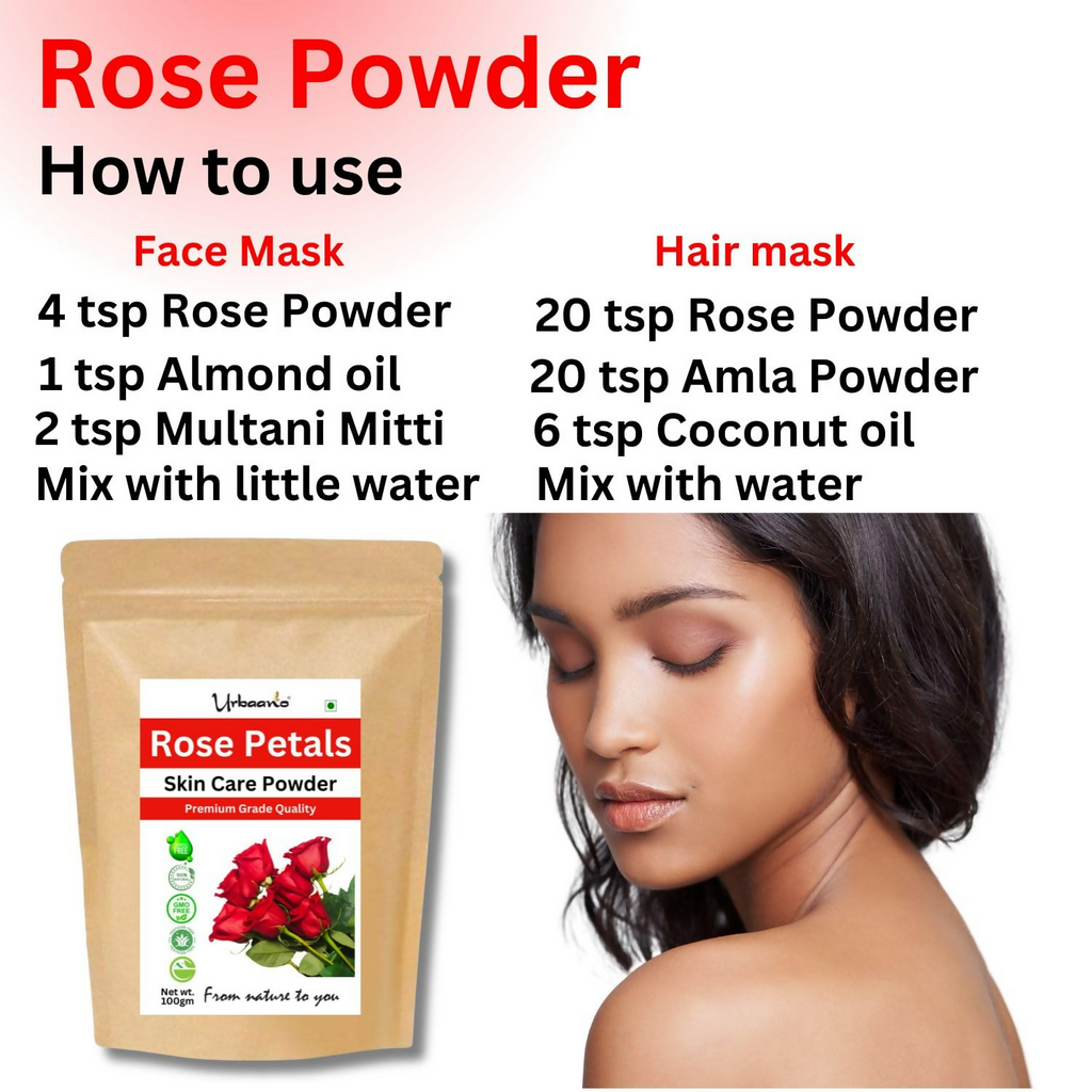 Urbaano Herbal Rose Petal Powder Double Filtered Natural Pure For Skin