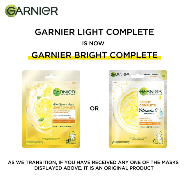 Garnier Bright Complete Vitamin C Serum Sheet Mask Main Image