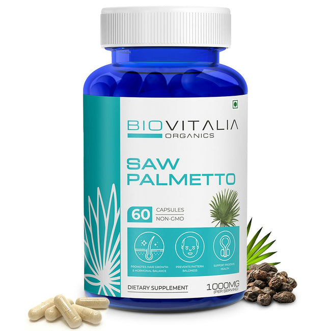 Biovitalia Organics Saw Palmetto Capsules For Hair Growth Hover Image