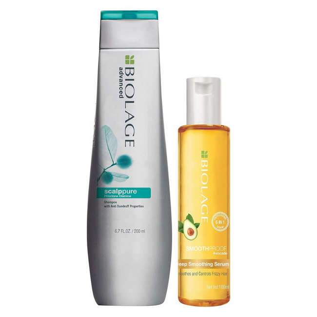 Matrix Biolage Scalppure Anti-Dandruff Shampoo And Smoothproof Serum Combo Hover Image