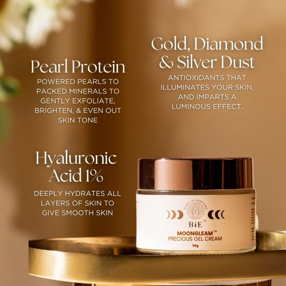 BiE Moongleam Precious Gel Cream+Primer With Gold, Silver & Diamond Dust
