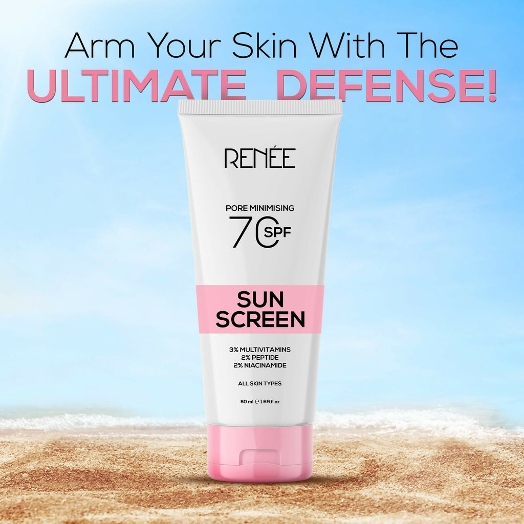 Renee Pore Minimizing Sunscreen SPF 70 With 2% Niacinamide, 2% Peptide & 3% Multivitamins