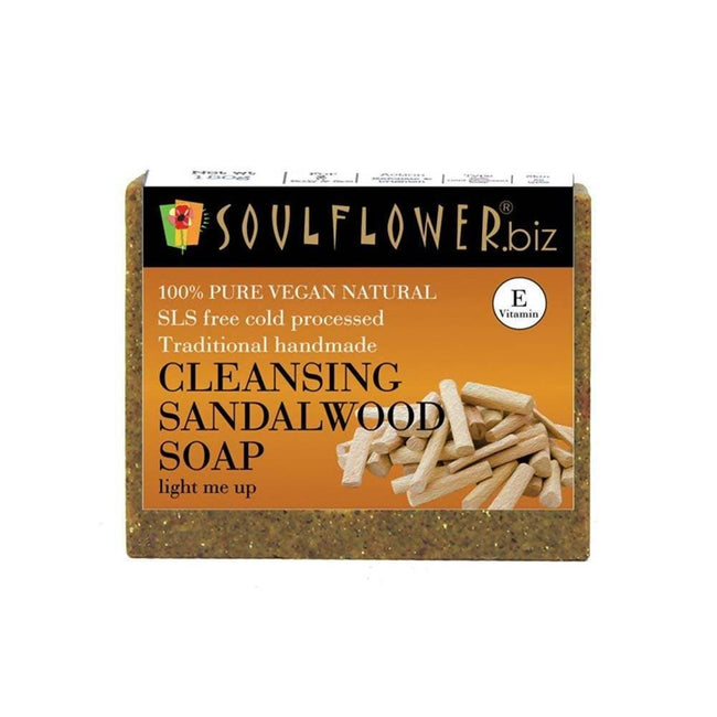 Soulflower Cleansing Sandalwood Soap Hover Image