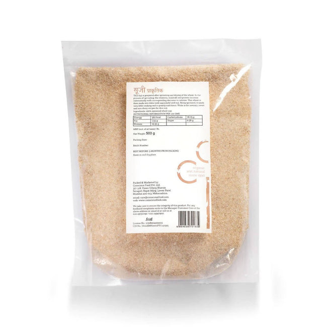 Conscious Food Natural Sprouted Semolina (Wheat Suji) Main Image