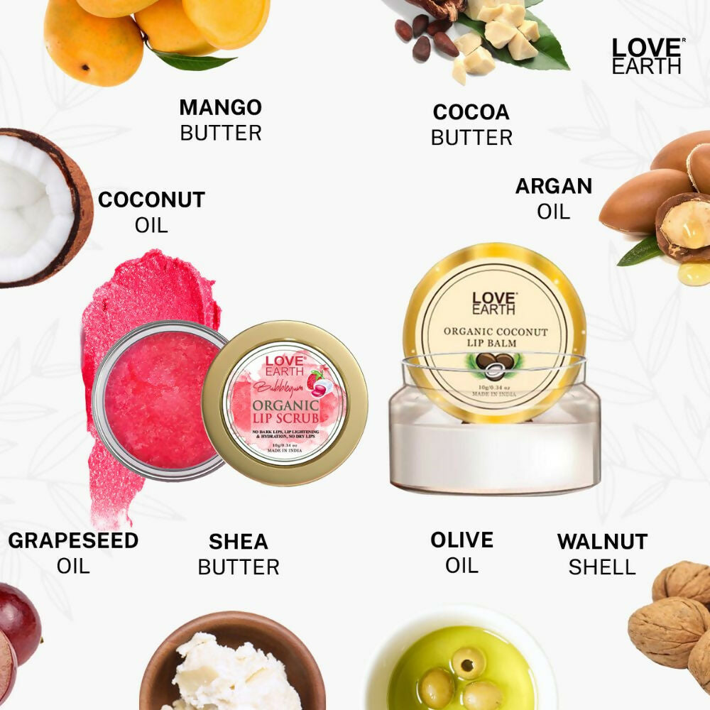 Love Earth Lip Saviour Kit for Skin Hydration & Moisturization, Chapped Lips With Bees Wax And Cocoa Butter