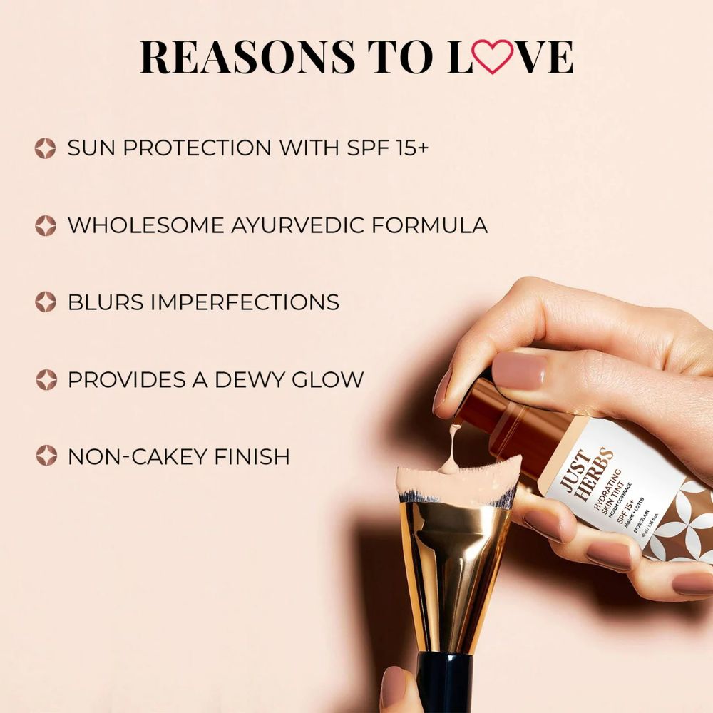 Just Herbs Herb Enriched Skin Tint Medium Coverage Broad-Spectrum Sun Protection - Porcelain