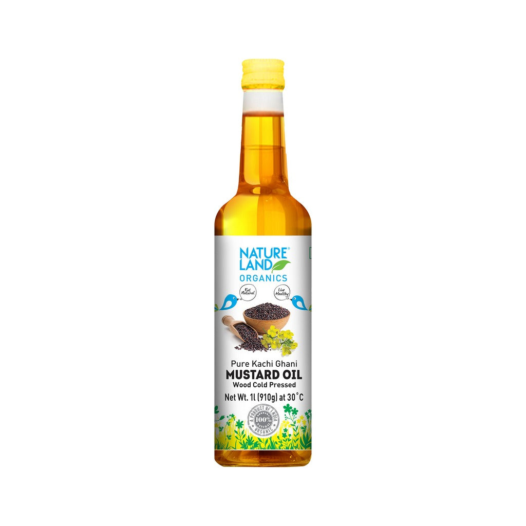 Nature Land Organics Mustard Oil Wood Cold Pressed