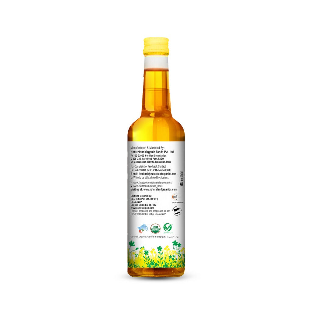 Nature Land Organics Mustard Oil Wood Cold Pressed