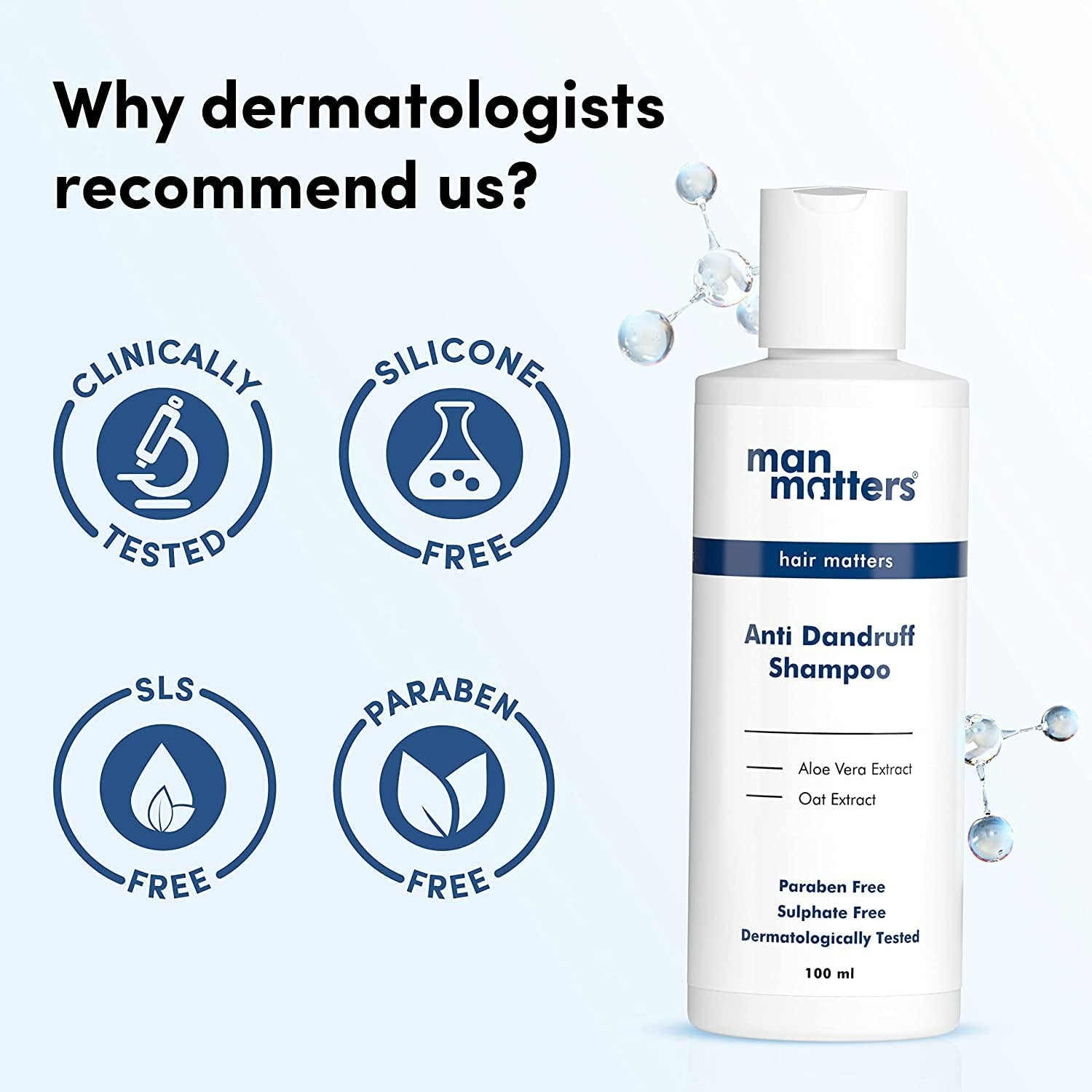 Man Matters 2% Ketoconazole Anti Dandruff Shampoo, Cruelty Free, Vegan, No Side Effects