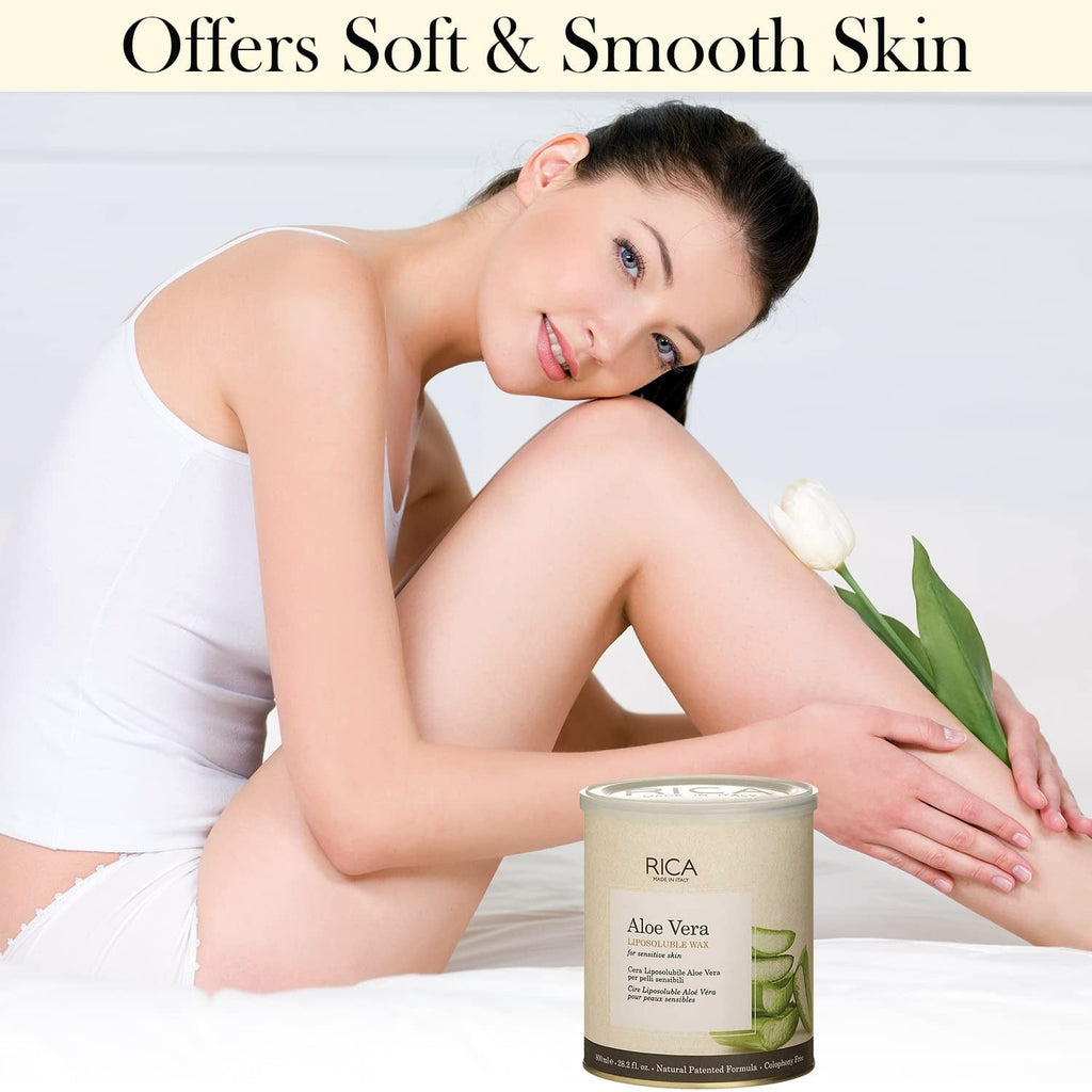 Rica Aloe Vera Liposoluable Hair Removal Wax Cream for Arms, Chest, Legs, Back, and Full Body