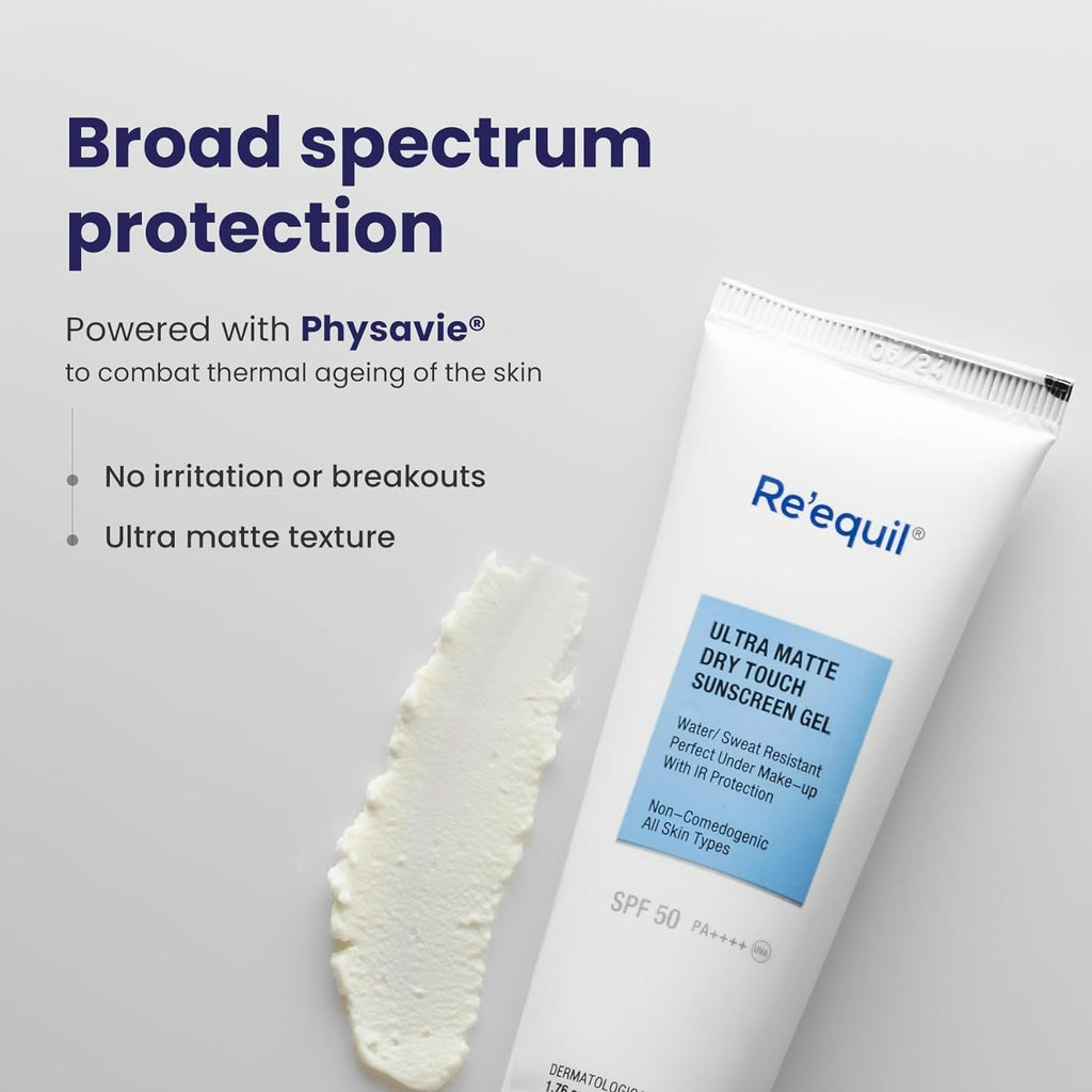Re'equil Ultra Matte Dry Touch Sunscreen Gel SPF 50 PA++++