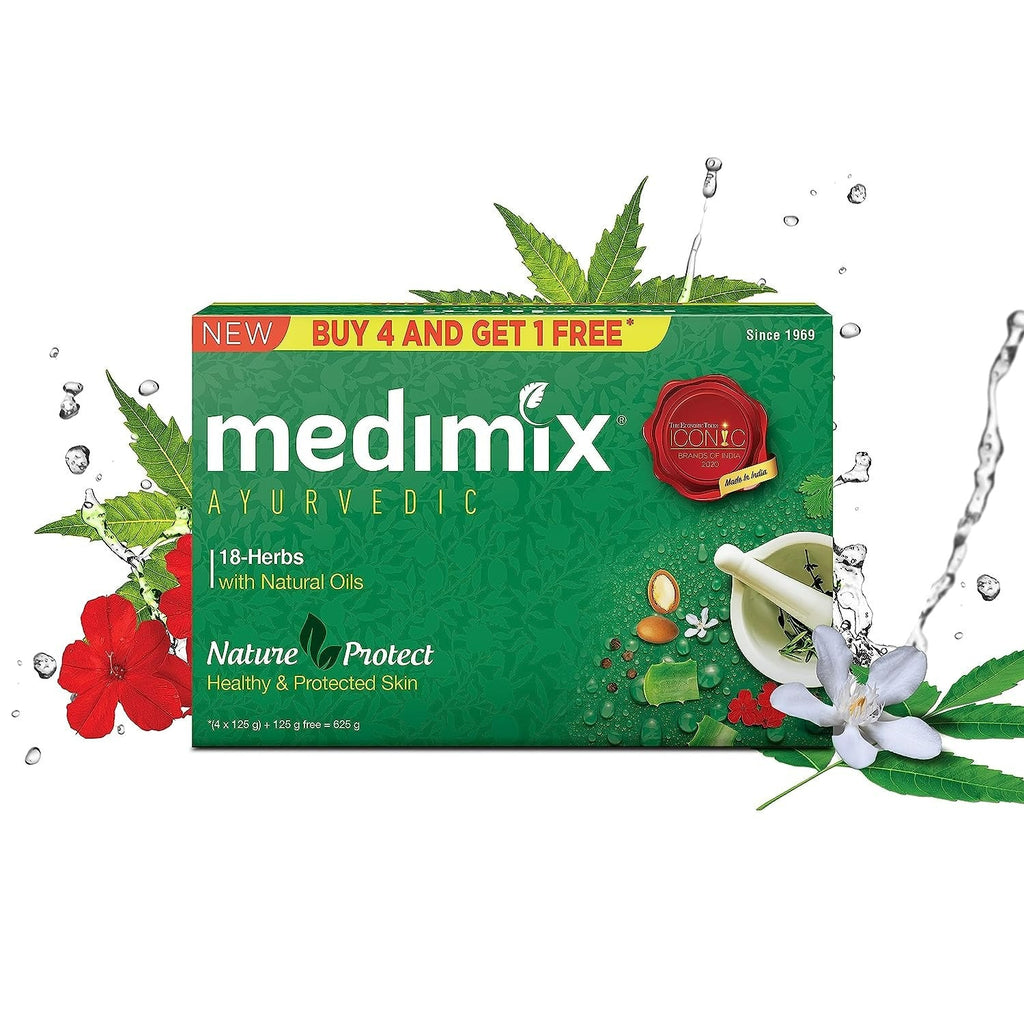 Medimix Ayurvedic Classic 18 Herbs Soap, 125 g (4 + 1 Offer Pack)