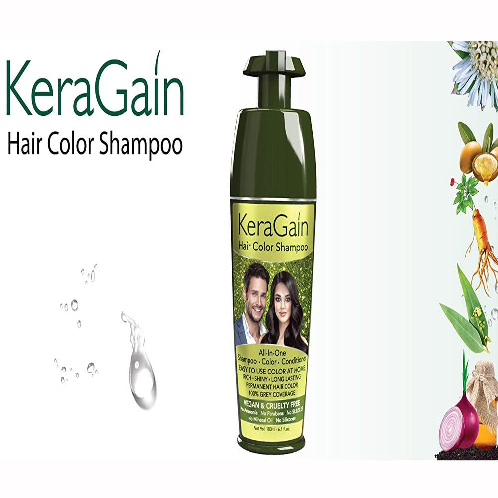 KeraGain Hair Color Shampoo (Black)